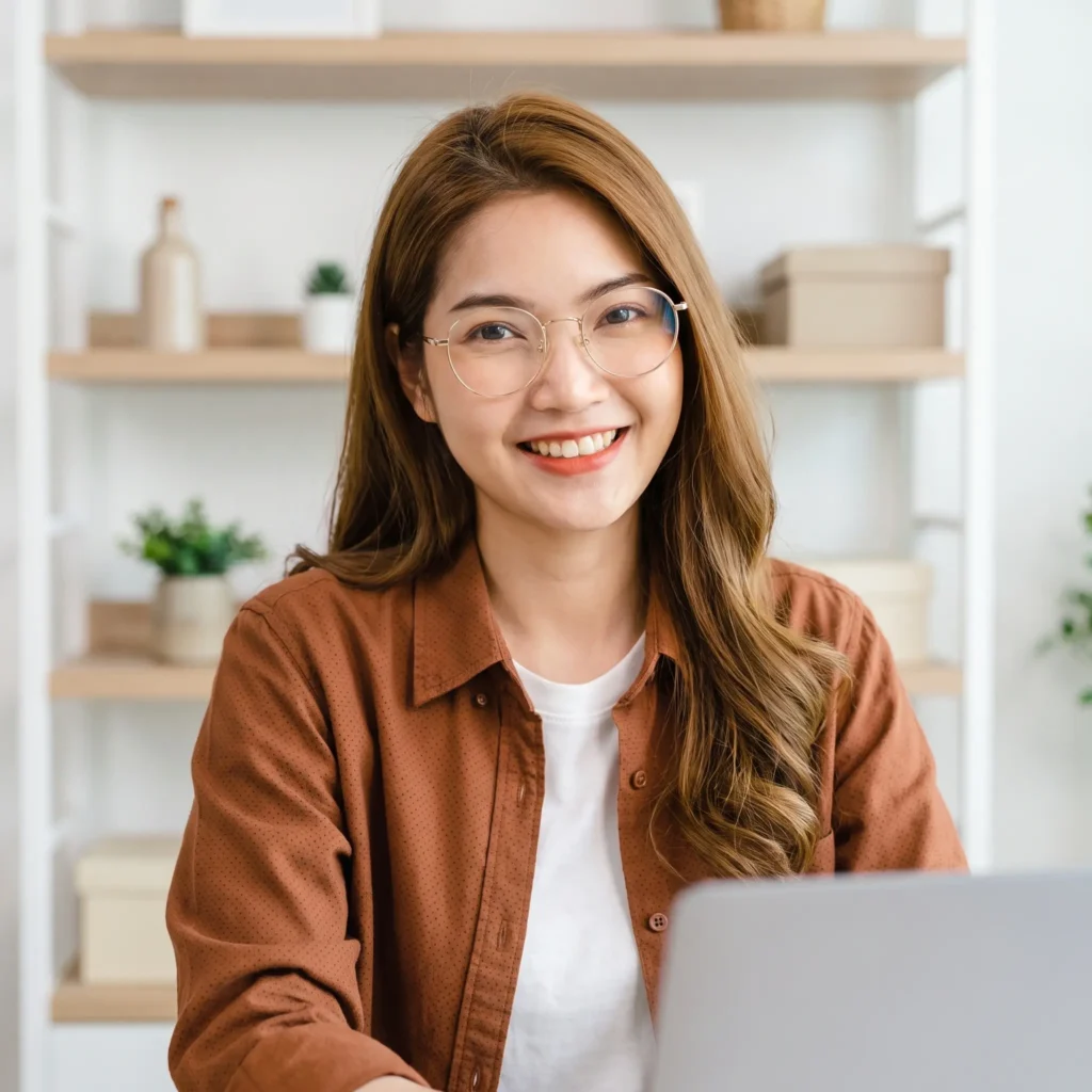 LinkedIn Casual Professional Headshot Master Prompt: Brown Shirt, Bright Desk