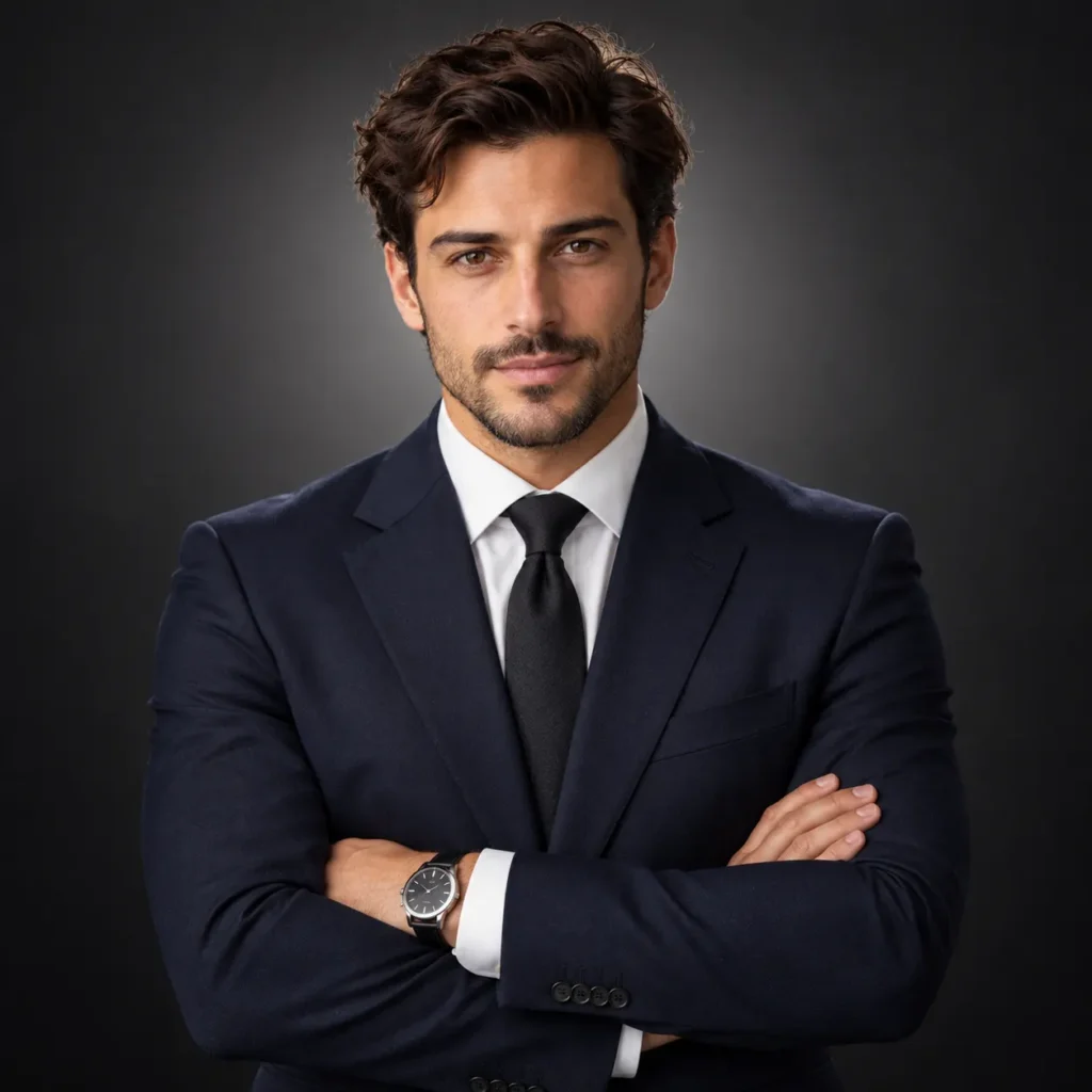 Executive LinkedIn Headshot Master Prompt (Dark Studio Backdrop)